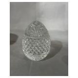 Crystal cut egg marked France, 3.5'