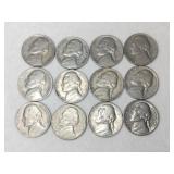 12  nickels 1940s-1960s