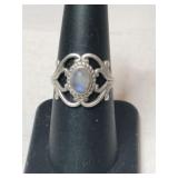 Silver multicolored Stone Ring Marked 925 size 7.