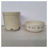 Roseville utensil holder and 1 longaberger