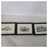 2 framed budding pictures Wolcott house, white