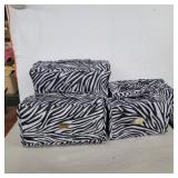 4 new zebra travel toiletries and makeup bags