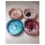 4 handmade resin ashtrays