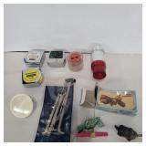 Motorcycle sharpener, bike light, compass, tape