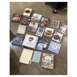 Cookbooks, some older, 1954 coin price book, and