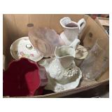 Various stoneware and glass dishes, pitchers