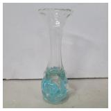 Blow glass bud vase 7in tall
