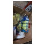 Paper plates , napkins , and sponges