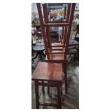 5 matching wooden square bar stools made in