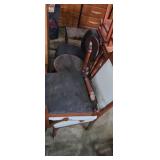 2 matching Chairs one with broken leg , and 2