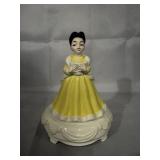 9' girl in yellow dress musical figurine