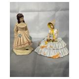 Pair of chalkware figurines 6' & 7.5'