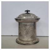 Silverplate tea caddy 7in tall