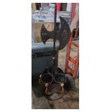 Medieval style battle ax wine holder all metal