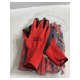 12 prs nitrile coated gloves size large