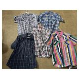 Various pattern short sleeve button-up shirts L