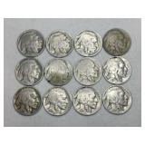 12 Indian/ buffalo nickels  1930s