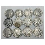 12 Indian/ buffalo nickels  1930s