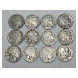 12 Indian/ buffalo nickels  1930s