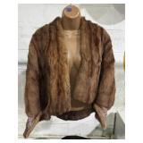 Brown fur capelet Hartley's Miami, possibly real