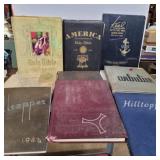 6 yearbooks, keel naval book, 2 bibles