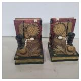 Fishing bookends 5.4in tall x 4in wid