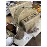 luggage, thermos, enamelware, glass