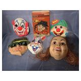 Halloween masks & wig box Vintage