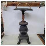 Potbelly stove ashtray stand missing glass