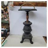 Potbelly stove ashtray stand missing glass