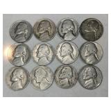12 nickels 1930s-1960s