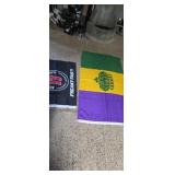 Mardi gras flag 34x 61, and Jimmy johns flag
