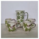 Italian pitcher and mug set