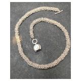 Silver twisted beaded choker marked925.