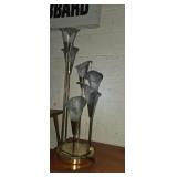 1980s Calla Lily 6 stem staggered lamp 36x10in