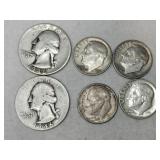 Silver quarters  1946 dimes 1957,1959