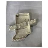 Wabash Indiana cast aluminum ash tray, 6'