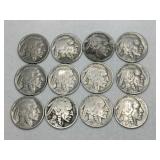 12 Indian/ buffalo nickels  1930s