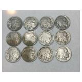 12 Indian/ buffalo nickels  1930s