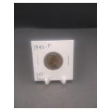 1942-P War Nickel 35% SilverMade During WWII