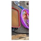 Red metal radio flyer wagon