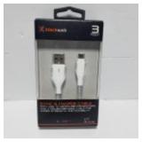 New 3' ft black web sync to charge micro USB