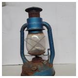 Dietz blue lantern 14in tall 7.5in wide
