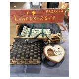 1996 and 2009 Longaberger baskets, bag, and