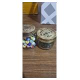 2 small jars of marbles