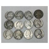 12 nickels 1940s-1960s