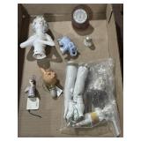 Older ceramic and porcelain half doll, stopper,
