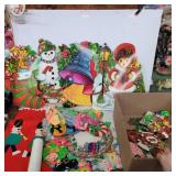 Felt and cardboard vintage Christmas decorations