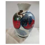 Japanese hand-painted porcelain vase signed 9 in