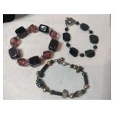 3  different Stone bracelets